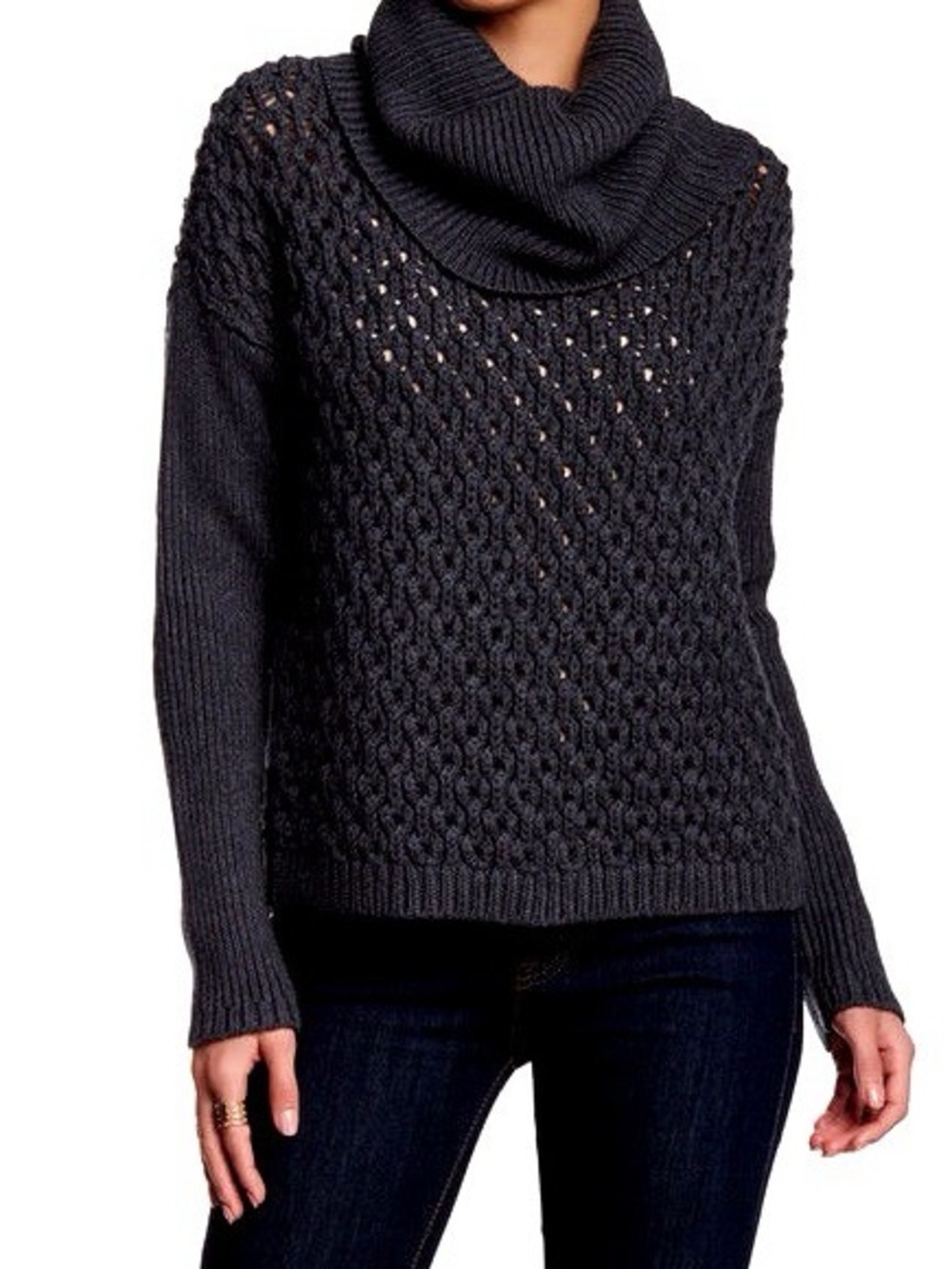 Alice + Olivia Dark Chunky Knit Sweater | Size XS